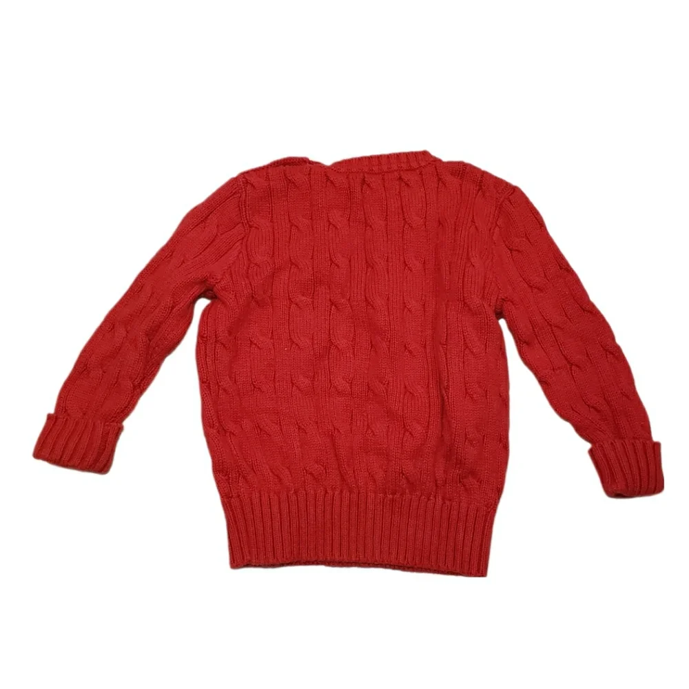 Ralph Lauren 18m Red Cable Knit Cotton Sweater